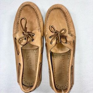 Sperry Top Sider Men's 2-Eye Tan Boat Shoes Size 12 M Leather Preppy New England